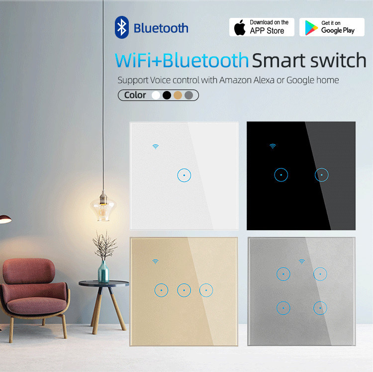 Tuya WiFi RF Smart Switch 0.5W Smart Light Switch No Neutral Durable